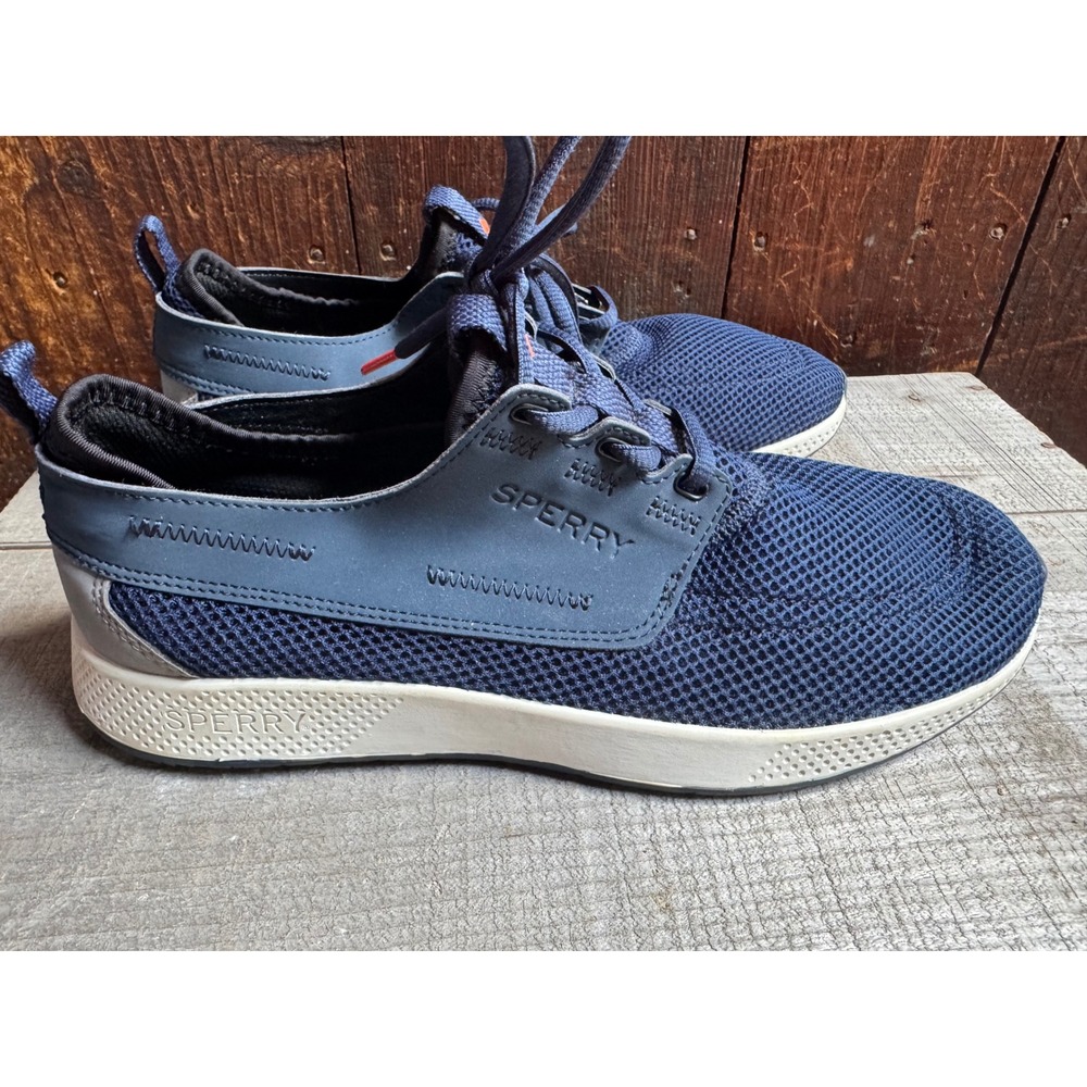 Sperry 7 SEAS 3-Eye Mens Navy Blue Mesh Boat Shoes Sneakers STS23917 Size 10